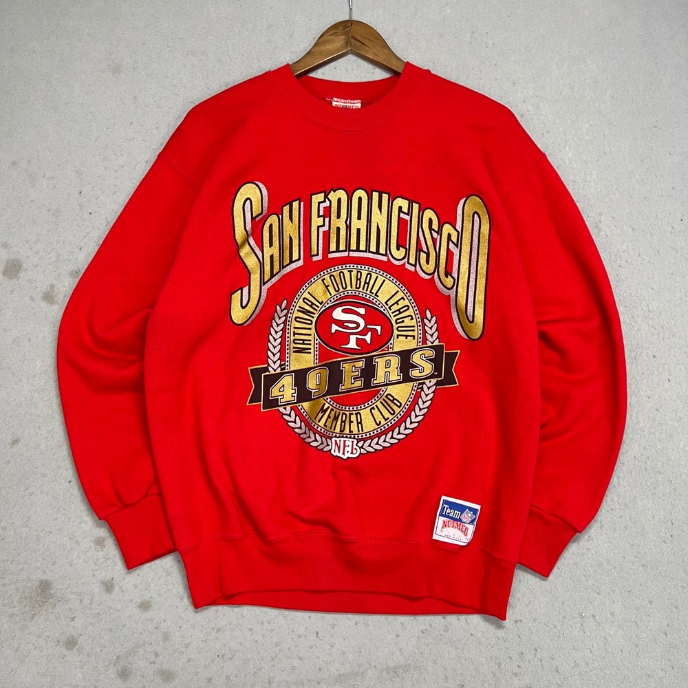 Vintage San Francisco 49ers Crewneck Sweatshirt Red NFL 90s Mens M Nutmeg Mills